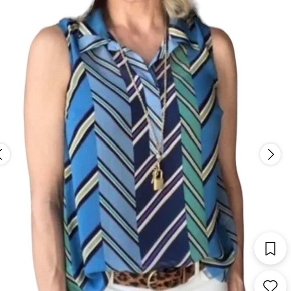 CAbi Chevron Ascot Top Semi Sheer Style 3780, Size XS - Picture 2 of 4